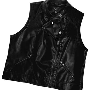 MNG Black Faux Leather Vest Size(XXL) WOMENS